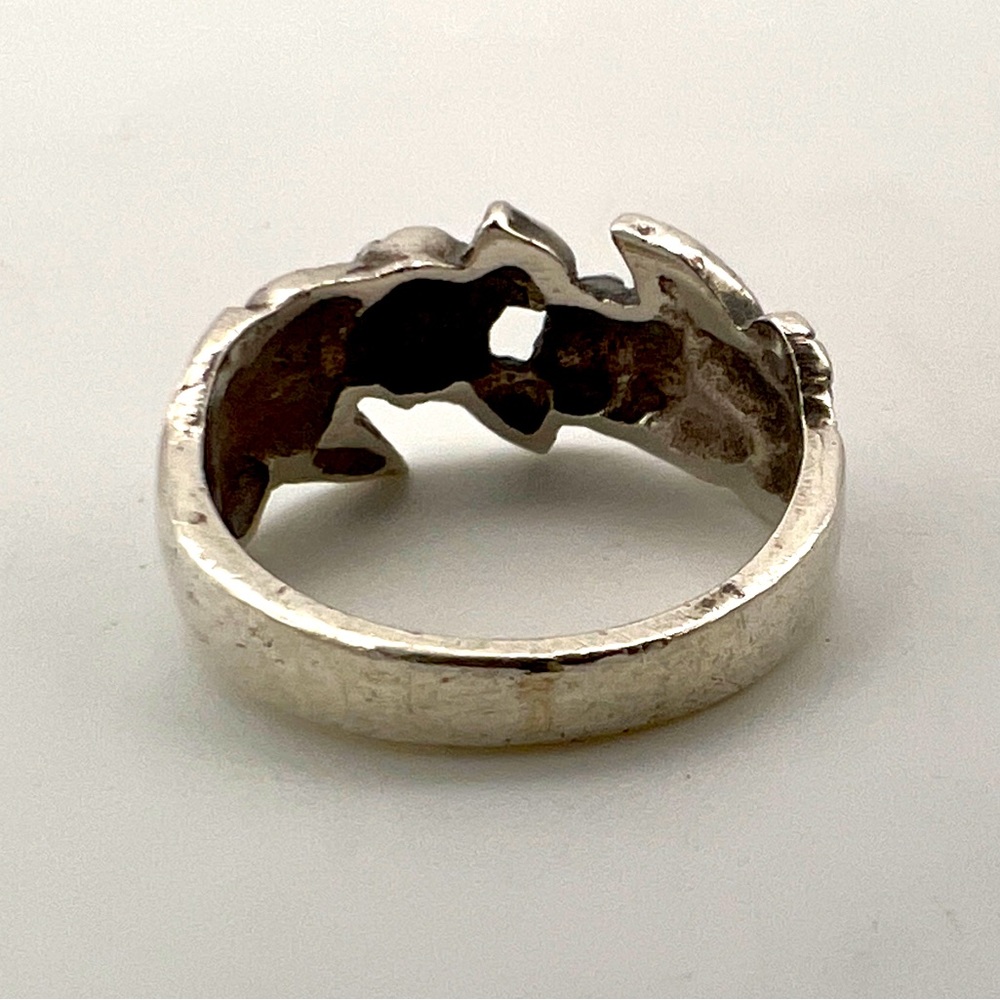 Floral 925 Sterling Silver Ring - Sz 5.75 - Picture 4 of 7